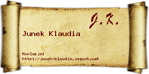 Junek Klaudia névjegykártya